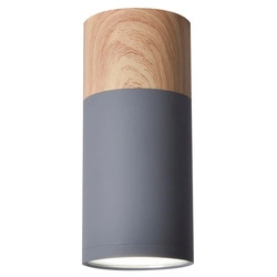 Lampa sufitowa TUBA 2284279, szara + drewno, 1x15W GU10