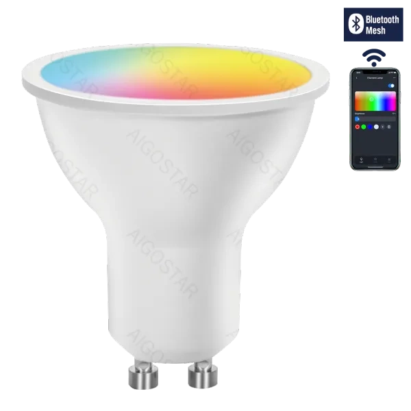 Żarówka LED sterowana Bluetooth Easy smart RGBW + CCT barwa 2700 - 6000K + 4,9W GU10 SMART Simply multikolor