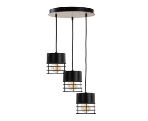 Lampa wisząca 3xE27 CASA BLACK/WOOD