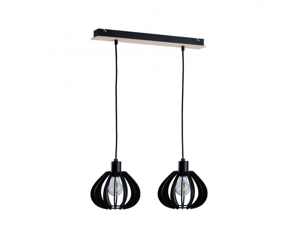 Lampa wisząca 2xE27 NICOLETA BLACK AND NATURAL  814