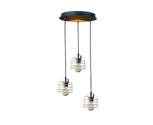 Lampa wisząca 3xE27 AMON LONG BLACK/GOLD IV