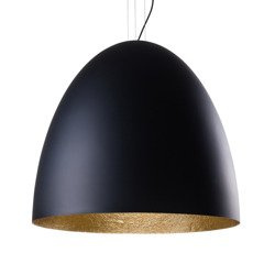 Lampa wisząca tuba nad stół EGG XL czarny/złoty śr. 75cm