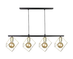 Lampa wisząca 4xE27 ARNICA BLACK/GOLD LONG