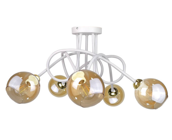 Lampa sufitowa 5xE27 VENUS WHITE/GOLD