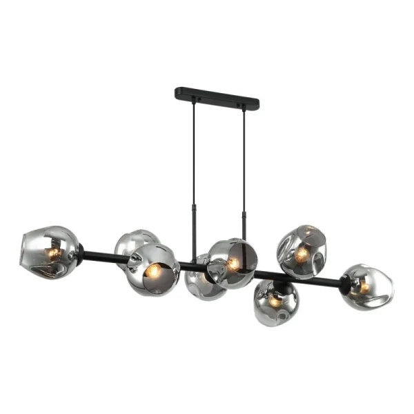 Lampa wisząca BORGO dł. 116cm 8xE27 | czarny