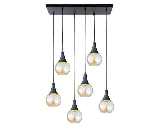 Lampa wisząca 6xE27 LACRIMA HONEY BLACK