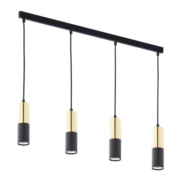 Nowoczesna lampa wisząca 4 klosze ELIT BLACK 4367 | czarna złota 4367