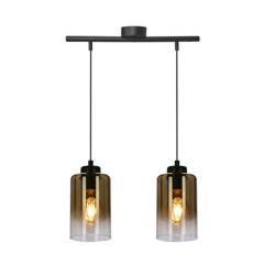 Lampa wisząca ASPRA, 32-16263, czarny/bursztynowy/transparentny, 2x60W E27