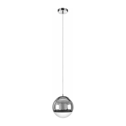 Lampa Wisząca Gino 1xE27 Max.60W Chrom Metal/Przezroczysty Kabel PCV/Chrom-Przezroczyste Szkło 5801128