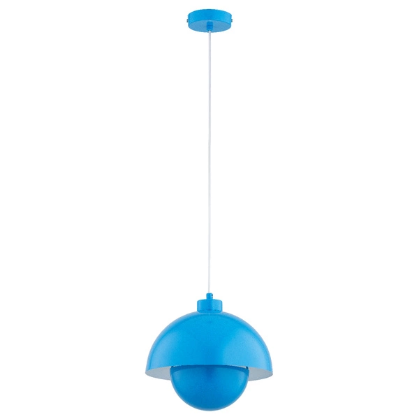 Lampa wisząca ALFA KUGER NIEBIESKA 1xE27 27cm | 61437