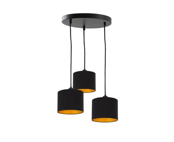 Lampa wisząca 3xE27 FLOW BLACK