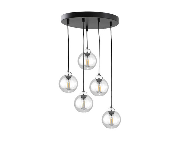 Lampa wisząca 5xE27 MIRAGE BLACK/SILVER