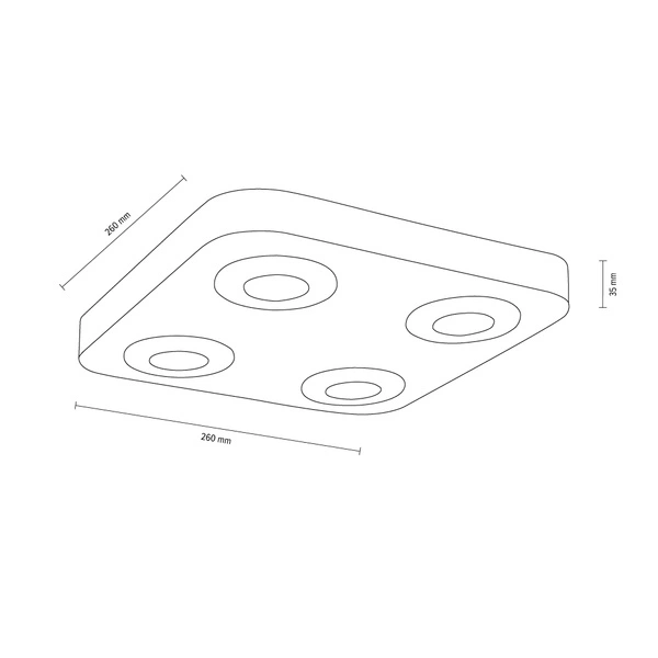 Lampa sufitowa Sunniva w zestawie 4xLED Zintegrowany 1200lm 3000K 5W Barwiona Sosna Brąz/Czarny Metal 4047411500000