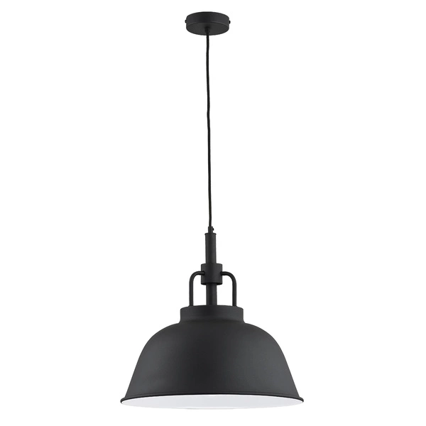 Lampa wisząca ALFA ALCANTARA CZARNA 1xE27 41cm | 60244