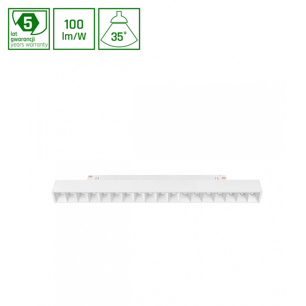 SYSTEM SHIFT - GRID M oprawa na szynoprzewód 303x23x42mm 17W 35st biały 5 lat gw.
