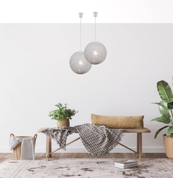 Lampa wisząca CARUBA 30 cm 31-26944 biała 1x60W E27