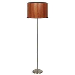 Lampa podłogowa TIMBER 51-93304 satynowa + abażur z fakturą dębu 1x60W E27