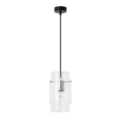 Lampa wisząca Savona 1, czarny/srebrny/transparentny, 1x40W E27