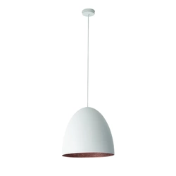 Lampa wisząca EGG M WHITE śr. 39cm E27 | biały/miedziany 10323