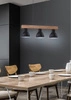 Lampa wisząca VARIO 33-73471 czarna/drewno 3x60W E27