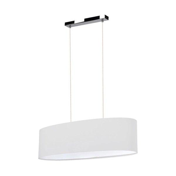 Lampa wisząca Dove 2xE27 maks. 40W chromowany metal/przezroczysty kabel PVC/szary klosz z tkaniny