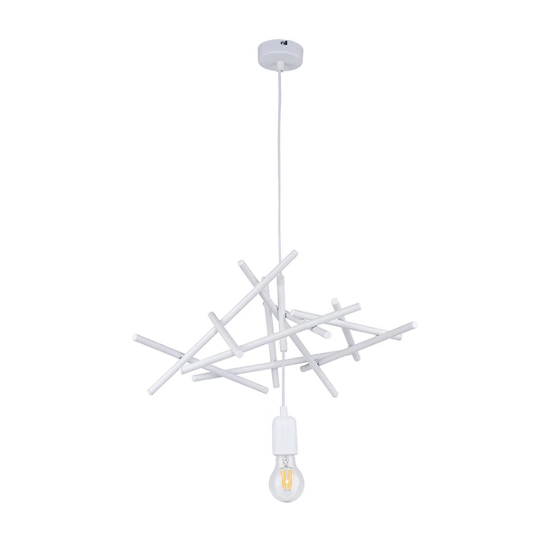 Lampa wisząca Glenn 1xE27 maks. 60W biały metal/biały kabel PVC