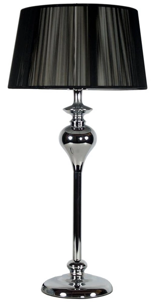 Lampa stołowa elegancka z abażurem GILLENIA czarny/chrom wys. 60cm