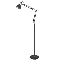 Lampa stojąca na wysięgniku Retro Remiro 158,4cm E27 | czarny