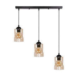 Lampa wisząca FELIS, 33-00187, czarny/bursztynowy, 3x60W E27