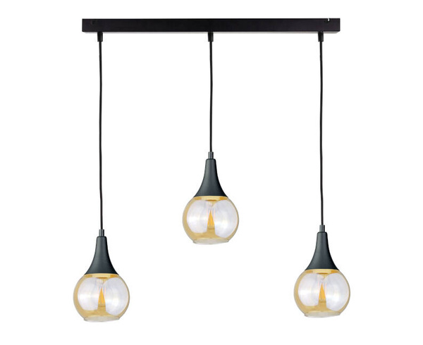 Lampa wisząca 3xE27 LACRIMA HONEY BLACK