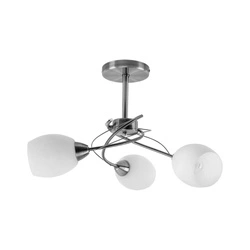 Lampa sufitowa Pisa 3xE27 Max.60W Metal satynowy/białe szkło