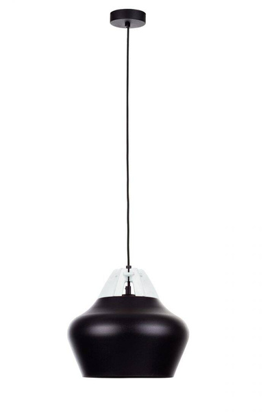 Lampa wisząca 1xE27 NEGRO WOOD WHITE/BLACK