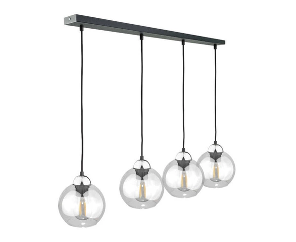 Lampa wisząca 4xE27 MIRAGE BLACK/SILVER