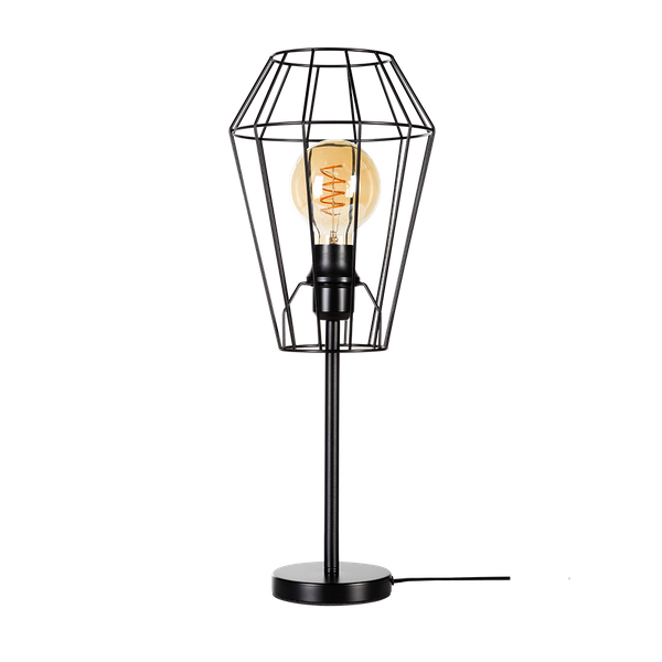 Lampa stołowa Endorfina 1xE27 Max.25W Czarny metal/czarny kabel PVC