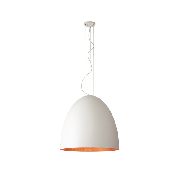 Lampa wisząca EGG XL WHITE szer. 75cm 7xE27 | biały/miedziany 10325