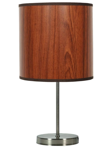 Lampa stołowa TIMBER 41-56750 satynowa + abażur z fakturą dębu 1x60W E27