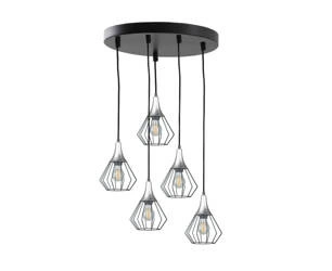 Lampa wisząca 5xE27 SELENE BLACK/SILVER