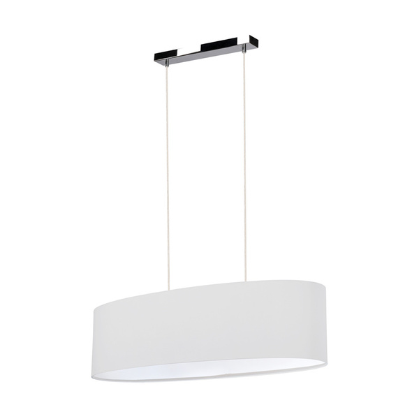 Lampa wisząca Dove 2xE27 maks. 40W chromowany metal/przezroczysty kabel PVC/szary klosz z tkaniny