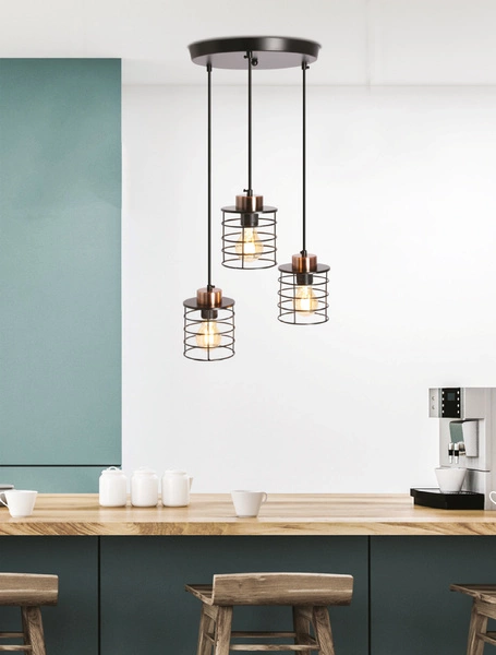 Lampa wisząca GLOB, 33-00408, czarny/złoty, 3x40W E27