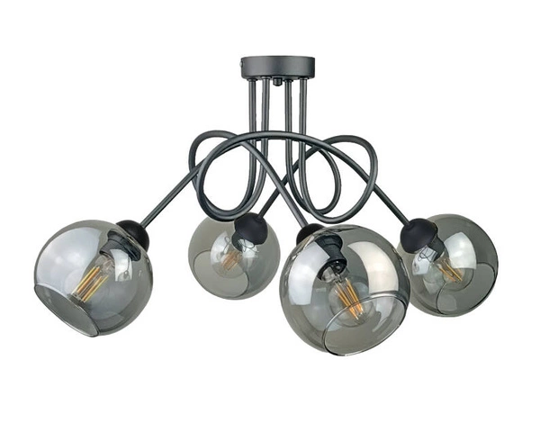 Lampa sufitowa 4xE27 RING BLACK