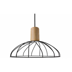 Lampa wisząca MODERNO, duża, czarny/drewno, 1x50W GU10