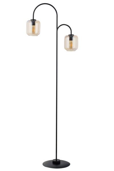 Klasyczna lampa stojąca do salonu SHINE E27 60W wys. 164cm | bursztynowy