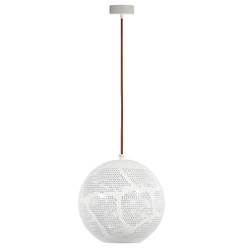 Lampa wisząca BENE kula 31-70579 biała ażurowa 1x60W E27