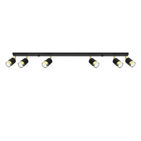 Lampa sufitowa (spot) NERO 6, SL.1073, czarny/złoty, 6x40W GU10