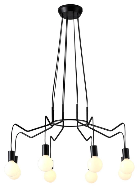 Lampa wisząca BASSO 38-71057 czarna matowa 8x40W E27