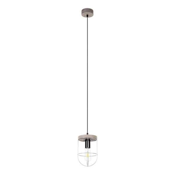 Lampa Wisząca Netuno 1xE27 Max.15W LED Witrażowa Sosna Szara/Czarny Metal/Czarny Kabel PCV/Srebrny Metal