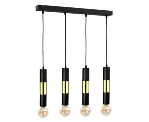 Lampa wisząca 4xE27 MAGNUM BULB BLACK/GOLD