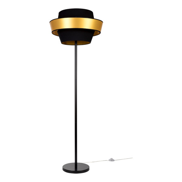 Preto Gold Lampa Podłogowa 1xE27 Max.60W Czarny/Czarny-Złoty