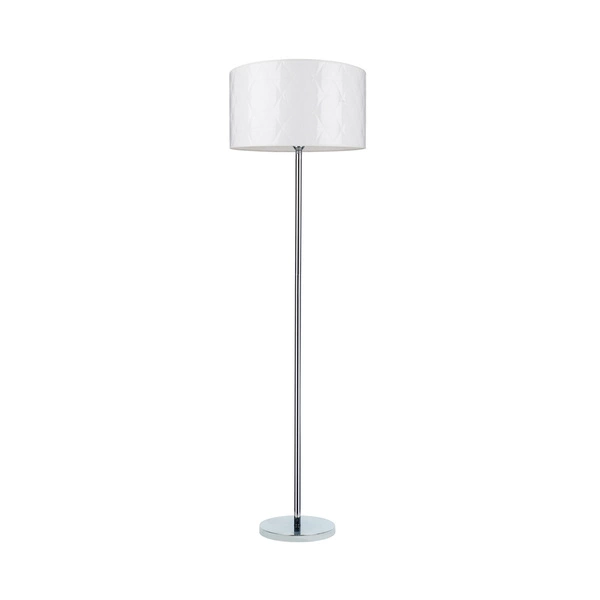 Lampa podłogowa Maxima 1xE27 maks. 60W chromowany metal/przezroczysty kabel PVC/biały klosz z tkaniny 6591028