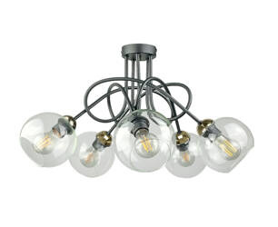 Lampa sufitowa 5xE27 EVIE BLACK/GOLD